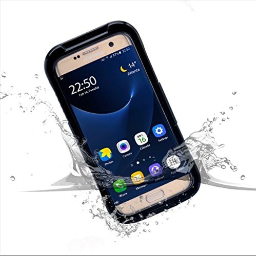 iThrough Galaxy S7 Edge Waterproof Case, 20ft(6M) Swimming Diving Galaxy S7 Edge Underwater Case, Dust Proof, Snow Proof, Shockproof, Heavy Duty Full Sealed Protection Case for S7 Edge (Black)