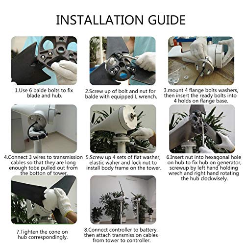 TQ 5000W Wind Generator 12V/24V 5 Wind Blades Wind-Power Electricity Generator with Controller Wind Turbine Blade,24v