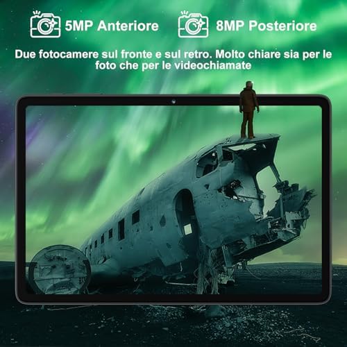 Tablet 10 Pulgadas Android 15 con Gemini AI, 22GB RAM + 128GB ROM (Ampliable 2TB), Tablet con Teclado y Ratón, Widevine L1, WiFi 5G, Batería 8000mAh, Pantalla IPS HD, Cuerpo Metálico – Gris Espacial