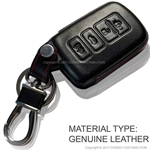 Massimiliano Incas Dobrev 4 Buttons Genuine Leather Case Protector Key Fob Cover Smart Car Remote Holder for Toyota Camry Highlander RAV4 Avalon