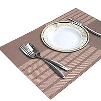 Yansion Placemats Kitchen Accessories PVC Heat-resitant Washable Dining Table Woven Mat Sef of 4