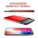 A-TION Battery Case 3200mAh Slim Portable Extend Charger Case, Supports Wired Headset/Bluetooth Earphone/Lightning Cable Rechargeable Power Bank Charging Case for iPhone X - Red