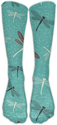 ART TANG Floral Dragonfly Green Classics Stockings Long Tube Socks Top Quality Sports Socks Football Socks Perfect Gifts For Women Teens Girls Family Friends