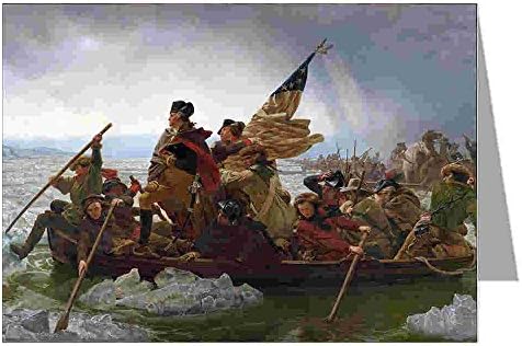 12 Vintage Notecards boxed set of George Washington Crossing the Delaware by Emanuel Leutze, Museum Modern Art c1851.