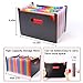 Expanding File Folder - 24 Pockets Multicolour Accordion Document Organizer, A4 High Capacity File Organizer with Colored Index Labels Work on Letter Size and A4 Size