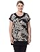 Chicwe Women's Short Sleeves Animal Printed Plus Size Tunic Top with Contrast Neck Cuff US12-28
