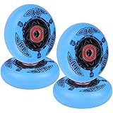 AOWISH 4-Pack Inline Skate Wheels Outdoor Asphalt Formula 90A Aggressive Blades Roller Skates Replacement Wheels with Speed Bearings ABEC 9 and Spacers (Blue, 76mm)