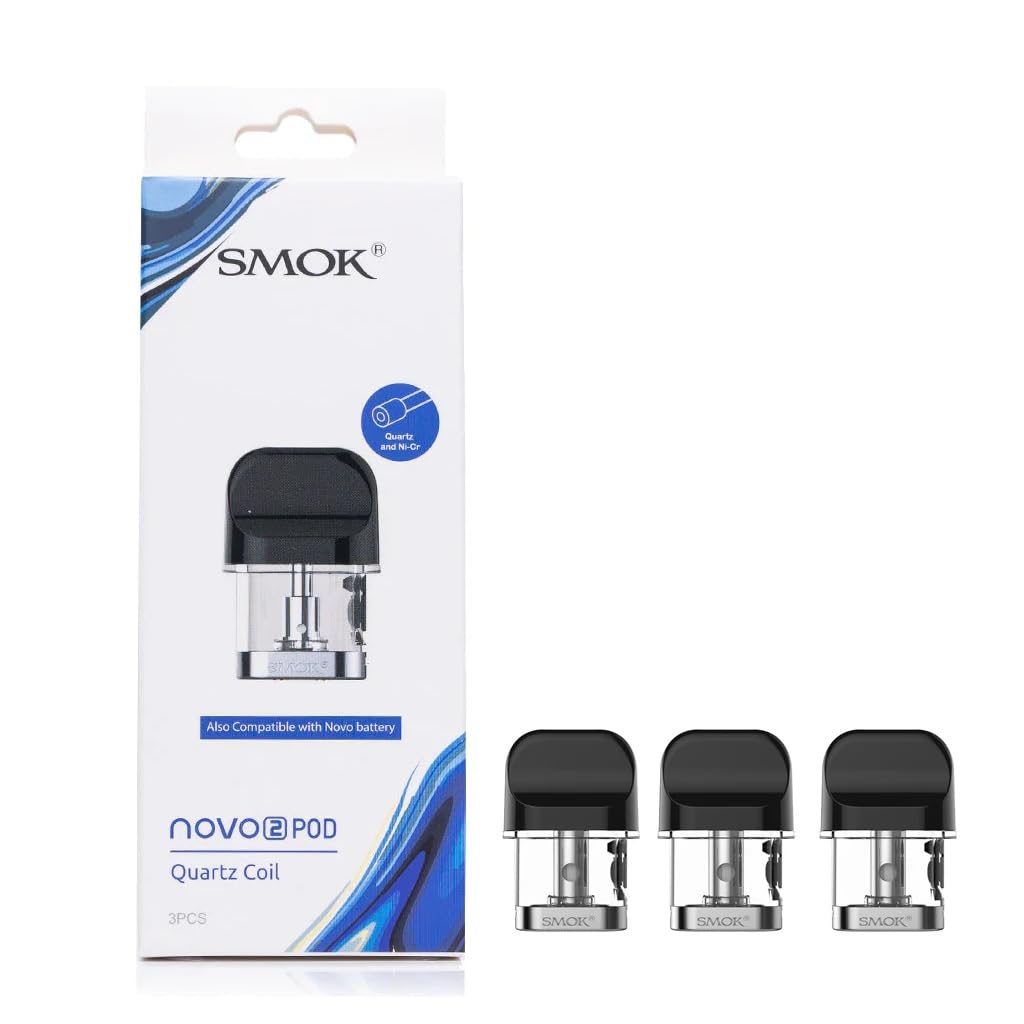 SMOK NOVO2 Pods 1.4 Ohm [Pack of 3] - Quartz Coil For Pure Rich Flavor and Fast Ramp Up, 2ml Side Fill, Ideal for Nic Salts, MTL Vaping, Replacement Pod For Novo/Novo2/2S/3/2X Kit, No Nicotine