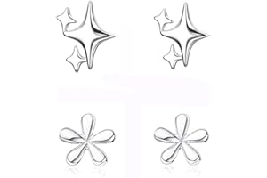 QLKILYR Tiny Stud Earrings, High Polish Mini Earrings, Small Dainty Hypoallergenic Ear Jewelry Stud Earrings for Women Girls Silver&Gold