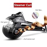 Automatic Hair Steam Curler ARINO Ceramic Hair Curler Professional Curling Iron Wand Ceramic Curling Flexible Hair Curlers for Beautiful Style & Shine, LED Digital Display Black