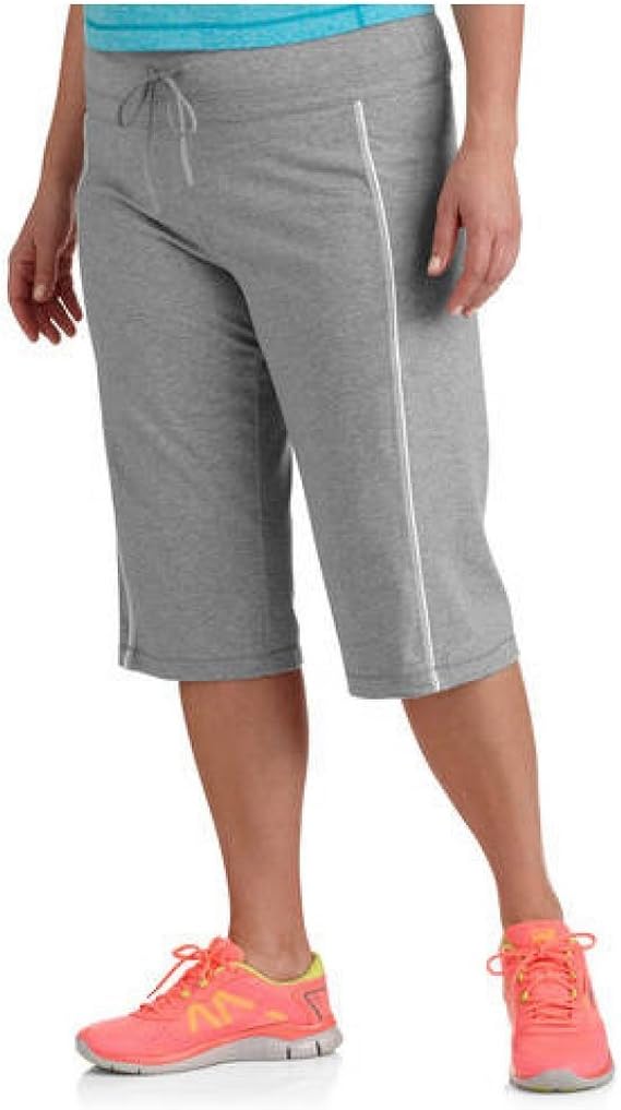 Danskin Now Women's Plus-Size Dri-More Core Piped Bermuda Shorts (3X Plus, Grey) at Amazon Women 