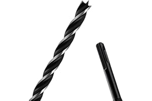 WOBLLMX 9/16" x 12" Auger Drill Bit with SDS Plus Shank for Wood,Tri Flute Ship Auger Long Drill Bit for Soft and Hard Wood,Tree Stump,Plastic,Drywall and Composite Materials