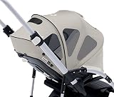 Bugaboo Bee Breezy Sun Canopy, Arctic Grey - Extendable Sun Canopy with UPF Sun Protection and Mesh Ventilation Panels