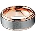 [EnvyJ] 8mm 18K Rose Gold Plated Tungsten Carbide Domed Brushed Men's Women Wedding Band Ring in Comfort Fit Finish Fit Size 5-16 w/ velvet ring box (10)