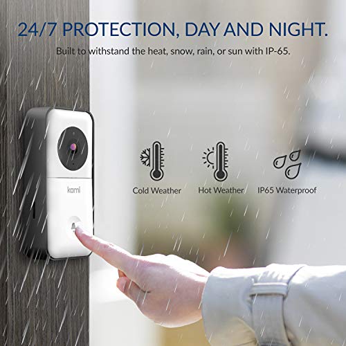 Kami Video Doorbell, Wireless Smart Doorbell Camera WiFi HD, Night Vision, Motion/Human/Face