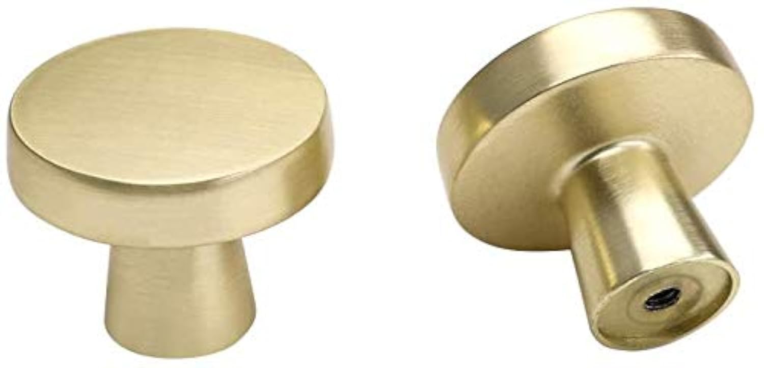 Lontan Brushed Gold Mushroom Drawer Knobs Kitchen Handles Single Hole Cabinet Knobs for Chest of Drawers, 20 Pack, LS5310GD
