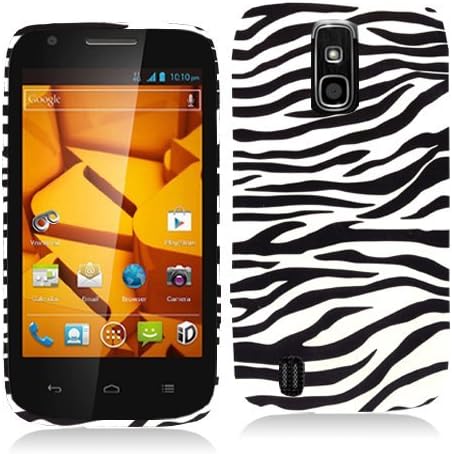 Black / White Zebra Hard Rubberized Design Case Cover for ZTE Force N9100