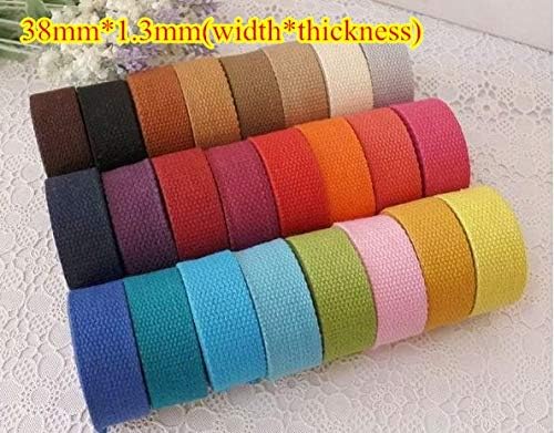Utini 31 Colors 38mm x1.3mm Medium Heavy Weight Polyester Cotton Webbing 1.5'' Cotton Tape Bag Belt DIY 5m