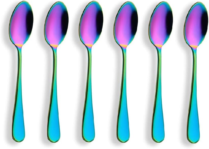 Berglander Flatware Set 20 Piece, Stainless Steel With Titanium Colorful Plated, Multicolor Flatware Set, Silverware, Rainbow Color Cutlery Set Service For 4: Kitchen & Dining