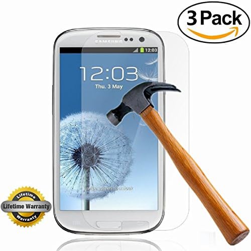 Galaxy S3 Screen Protector, SOOYO(TM) Premium Tempered Glass Screen Protector (2.5D Round Edge/99% Clarity/Shatter-Proof/Bubble Free) for Samsung Galaxy S3 [Lifetime Warranty]-[3Pack]