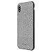 Magnetic Case iPhone X Case, Slim Fabric Pattern Protective Magnet Back Cover PU Leather Defender Case with Magnet Car Mount - 5.8 inch, Grey