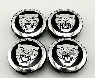 Set of 4 Wheel Trims Hub Cap Black 59 MM For Jaguar X Type XK XF XJ XJ8 XJ6