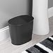 mDesign Modern Plastic Bathroom Storage and Cleaning Accessory Set - Includes Bowl Brush, 3-Roll Toilet Paper Canister with Lid, Wastebasket Trash Can/Garbage Bin - 3 Pieces - Black
