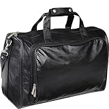 AmeriLeather 18-inch Leather Carry on Weekend Duffel (Black)
