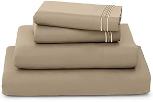 REDKEY Full Sheet Pillowcase Set - 4 Piece Soft Bedding Sheets & Pillowcases Sets Luxurious Microfiber Deep Pocket Full Bed Sheets Set (Full,Taupe)