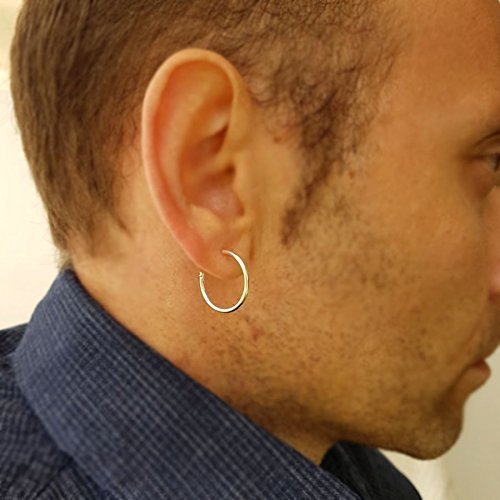 Mens Earrings, Sterling Silver Huggie Hoop Earrings, cool