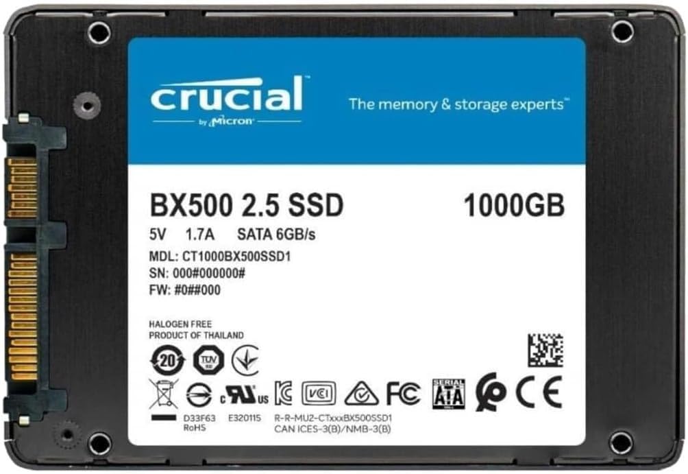 Crucial BX500 1TB SATA 6Gb/s Solid State Drive