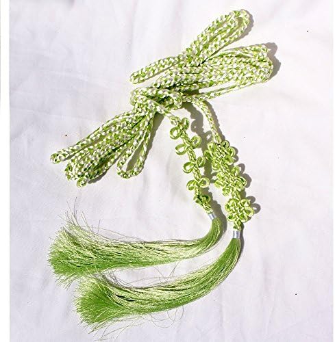 Waist Belt Chain Handmade Customized Ornamental Endless Knot with Tassel Fit All Size (Light Green)