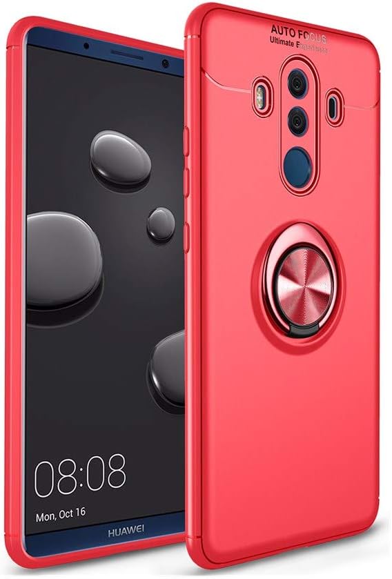 Thin Oppo A3s protectiveCase,[Kickstand] thinest Flexible Back Cover Rotating Ring Grip Holder Stand Protective Case [Compatible Magnetic Car Mount] (Red+Red, Oppo A3s)