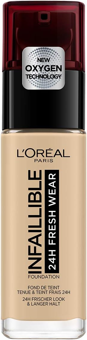 L'Oréal Paris - Fond de Teint Fluide Infaillible 32h Fresh Wear - Tous Types de Peau - Teinte : Lin (100) - 30 ml