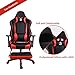 Kinsal Gaming Chair High-Back Computer Chair, Ergonomic Racing Chair, Leather Premium Lumbar Support Swivel Executive Office Chair Including Headrest and Massage Lumbar Pillow (red)