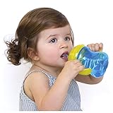 Nuby No-Spill Grip N' Sip Cup with Super Straw, 8 Ounce, Colors May Vary