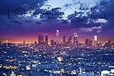 Los Angeles, California - Skyline at Night (9x12 Collectible Art Print, Wall Decor Travel Poster)