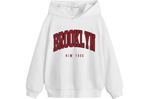 COZYEASE Boys' Letter Print Graphic Hoodies Long Sleeve Casual Fashion Pullover Tops Preppy Sweatshirts for Teen Boys