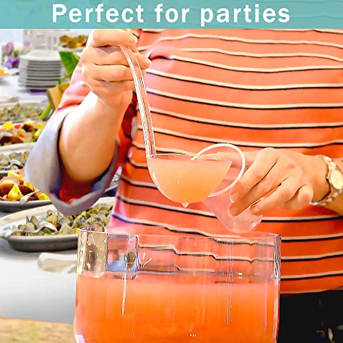 image for Fit Meal Prep [4 Pack] 5 oz Plastic Punch Bowl Ladle - Clear Serving S