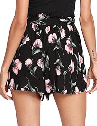 Pantalones cortos elásticos de verano para dama, diseño floral