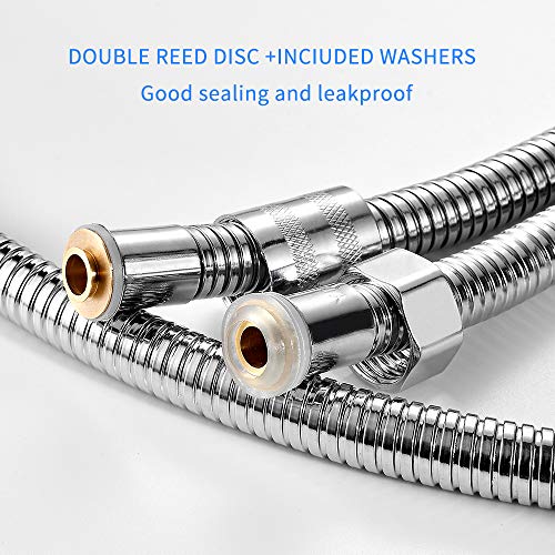 Lmaytech Shower Hose, 79 Inches Longlife Metallic Hose, Extra Long Stainless Steel Handheld Shower Hose, Showerhead Hose Replacement with Solid Brass Connector