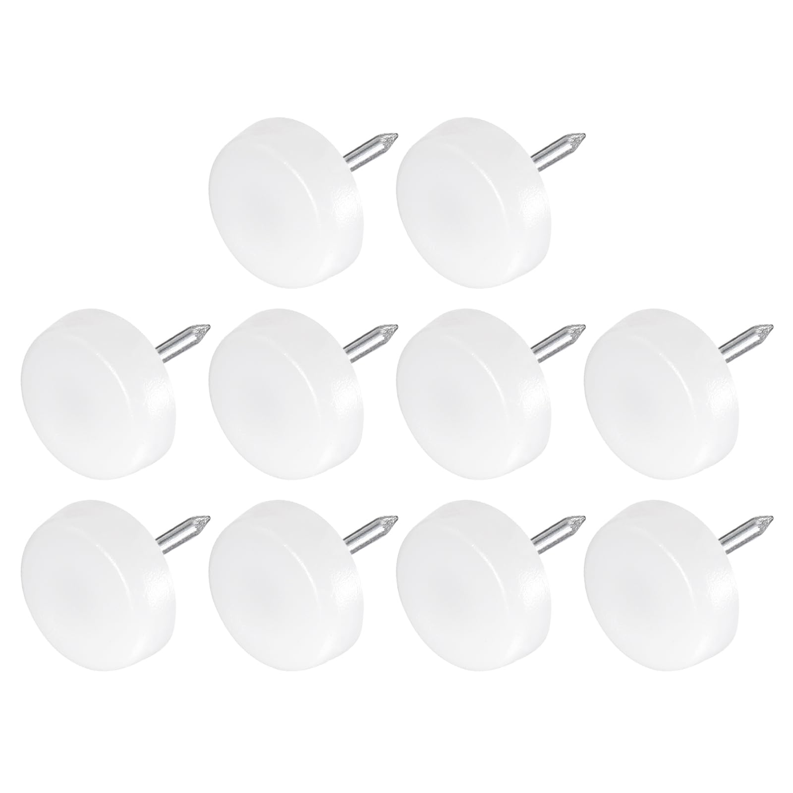 METALLIXITY Furniture Feet Nail (14mm/0.55in) 60Pcs, Plastic Round Chair Glides Sliders - for Chairs Sofa Furniture Sliders Protector Pad, White