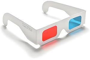 TARANDUS 3D Glasses for Movies Red/Cyan Cardboard 3D Glasses in White Frame Anaglyph Cardboard for Movies