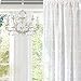 DriftAway Lily White Voile Sheer Window Curtains for Kids Nursery Room Embroidered with Pom Pom Rod Pocket 2 Panels Each Size 52 Inch by 84 Inch Soft Pink