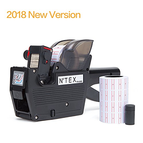 Crossmo YH-688 8 Digits Price Tag Gun Labeler Labeller Included 2500 Labels and Ink Refill for Office, Retail Shop, Grocery Store,Super Market(Black)
