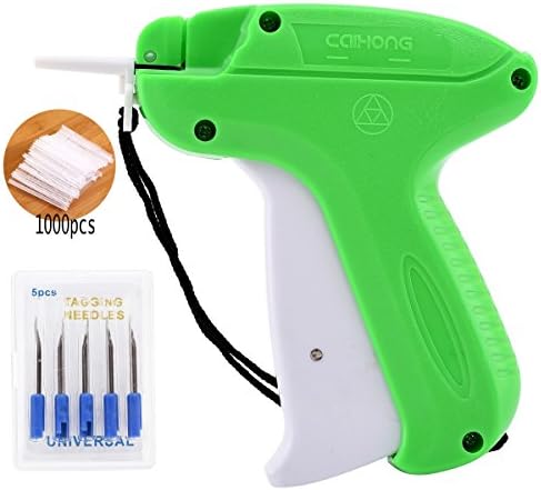 Price Label Tag Gun Clothes Sock Hat Shirt Sticker Tagging Gun Tagger with Safety Cap + 5 Replacement Needles + 1000 Tags Barbs 50mm