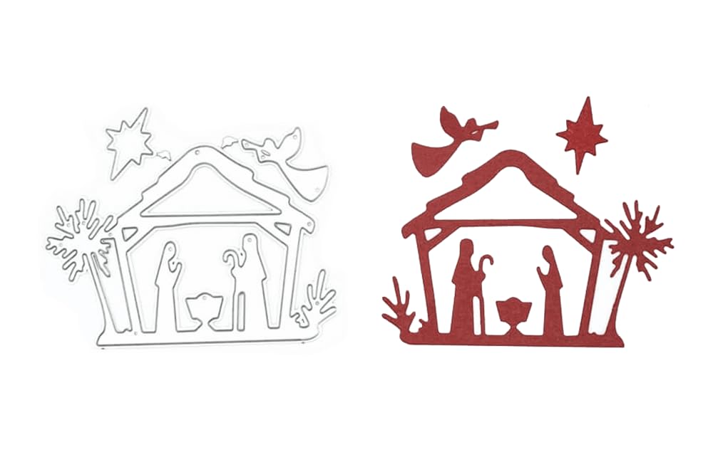 Stanzenshop cutting stencil: Small nativity scene - Handmade craft supplies for remarkable Christmas decoration, child-friendly and easy to use, strengthens creativity and family bonds.