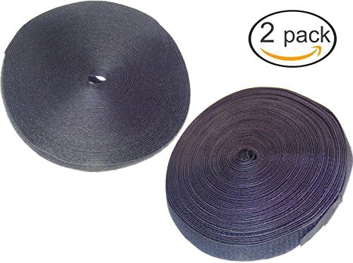 Ceeyali 25m Roll Hook &amp; Loop Reusable Cable Ties Wraps Straps 2pack(1 Pack Loop + 1 Pack Hook)