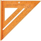 Swanson Tool Co T0118 8 inch Orange Composite Speedlite Speed Square Layout Tool, made of High Impact Polystyrene