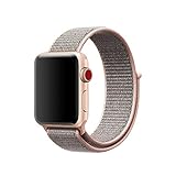 Uitee lj430 Smart Watch Band Pink Sand Sport Loop, Newest Woven Nylon Band for Apple Watch Series 42mm 3/2/1, Comfortably Light With Fabric-Like Feel Wrist Strap Replacement with Classic Buckle